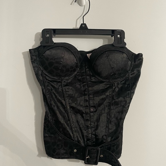 Vintage Black corset with glitter and black cheetah print - Picture 6 of 6